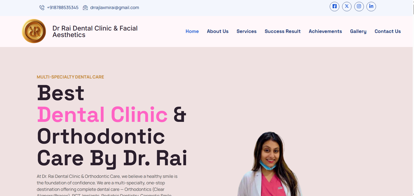 Dr Rai Dental - Dental Hospital Website