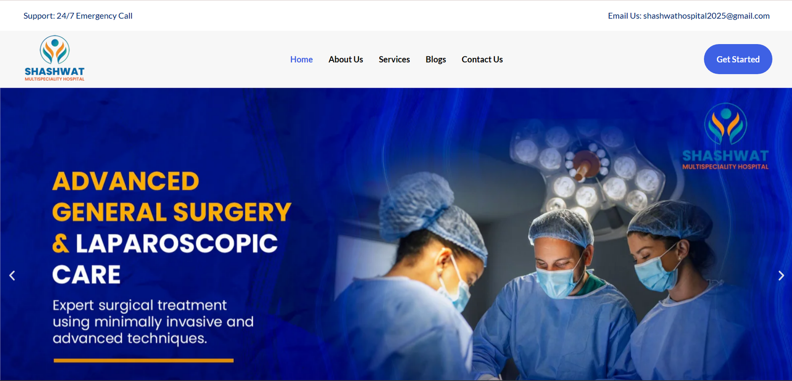 Shashwat Multi Hospital - Hospital Website